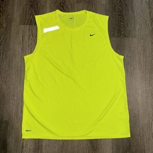 Nike Mens Reflective Yellow Tank Top runners high visibility XL Nike fit